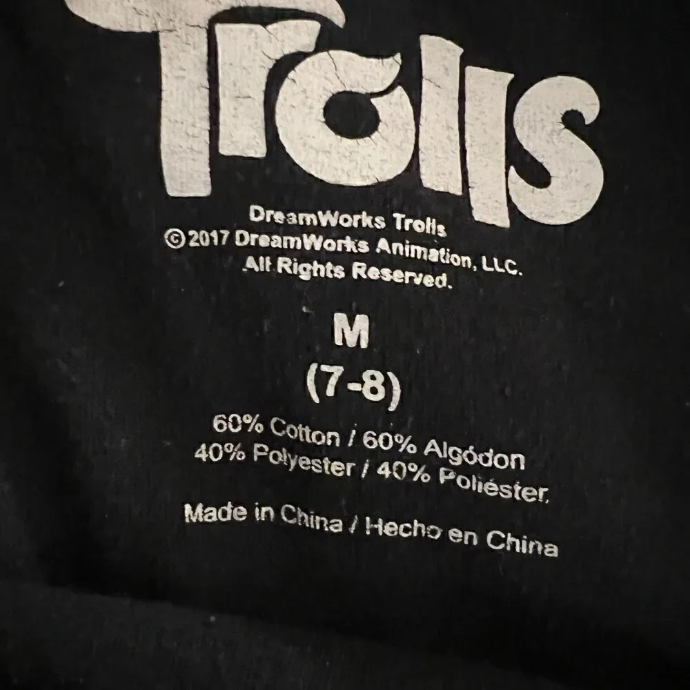 Dreamworks Trolls Poppy pass the glitter t shirt size 7-8